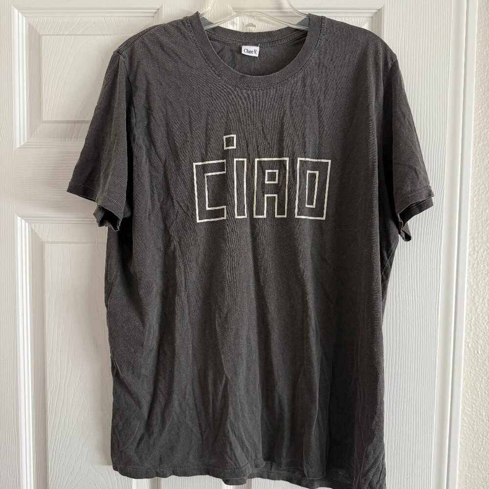 Clare V Ciao tee // one size // dark gray // EUC